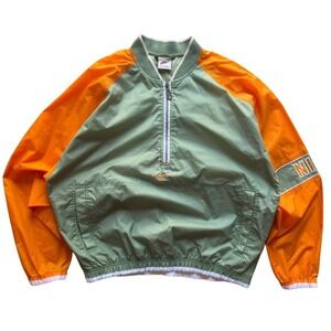 Vintage Nike Windbreaker Mens M Nylon Zip Up Swoosh Orange Blue Color Block 90s